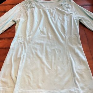 Lululemon aqua long sleeved top with ruched detail